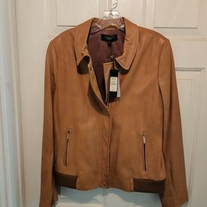 Talbot's Leather Bomber-Style Jacket